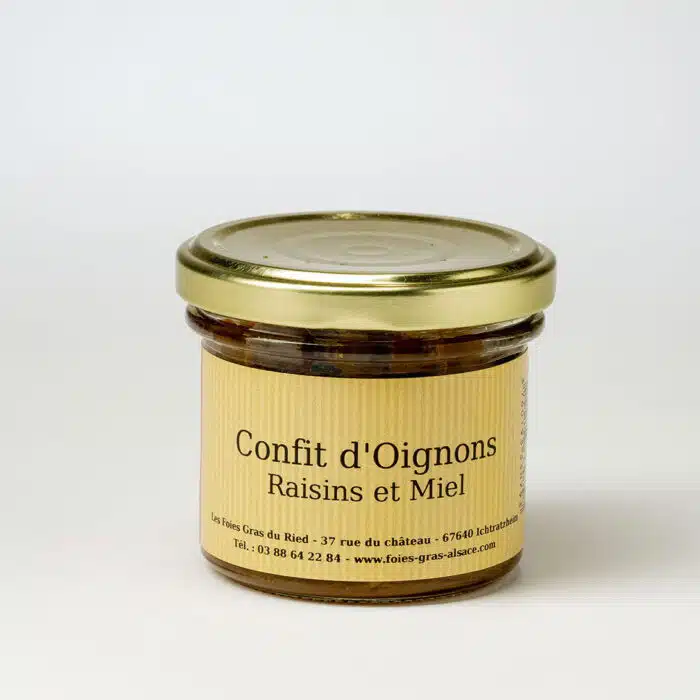 Confit d'oignons, raisins et miel